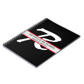 Monogram Black & Red Makeup Artist Notizblock (Linke Seite)