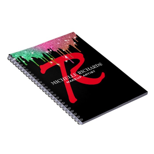 Monogram Black & Red Makeust Notebook Notizblock (Rechte Seite)