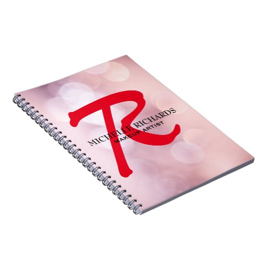 Monogram Black & Red Makeust Notebook Notizblock (Rechte Seite)