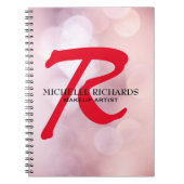 Monogram Black & Red Makeust Notebook Notizblock (Vorderseite)