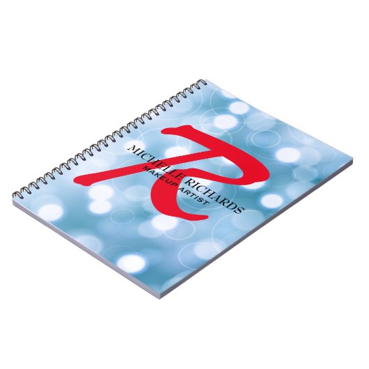 Monogram Black & Red Makeust Notebook Notizblock (Linke Seite)