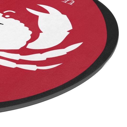 Monogram Black Red White Crab Nautical Cutting Boa Schneidebrett (Ecke)