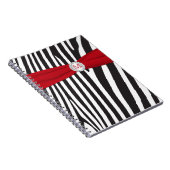 Monogram Black Red White Zebra Strip Notebook Notizblock (Rechte Seite)