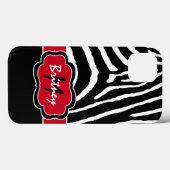 Monogram Black, Red Zebra Stripe iPad Air Hüllen (Rückseite (Horizontal))