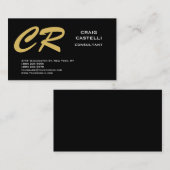 Monogram Black Schlicht Consultant-Visitenkarte Visitenkarte (Vorne/Hinten)