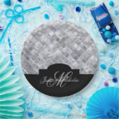 Monogram Black & Silver 25-Jubiläum Teller (Party)