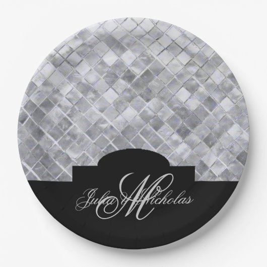 Monogram Black & Silver 25-Jubiläum Teller (Vorderseite)