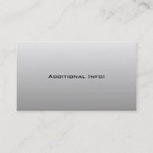 Monogram Black & Silver Business Card 4 Visitenkarte (Rückseite)