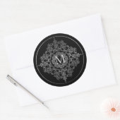 Monogram Black & Silver Filigree Motif Stickers (Umschlag)