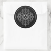 Monogram Black & Silver Filigree Motif Stickers (Tasche)