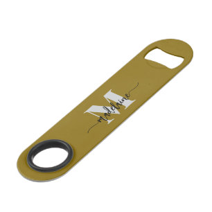 Monogram Black Silver Gold Color Personal Speed Flaschenöffner