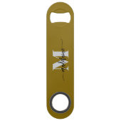 Monogram Black Silver Gold Color Personal Speed Flaschenöffner (Vorderseite)