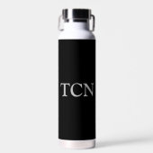Monogram Black Silver Gray Trendy Geschenk für Ihn Trinkflasche (Vorne)