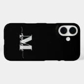 Monogram Black Silver White Personal Case-Mate iPhone Hülle (Rückseite (Horizontal))