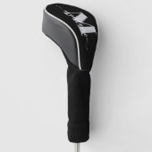 Monogram Black Silver White Personal Golf Headcover (angewinkelt)