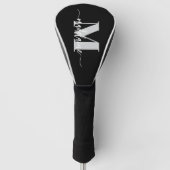 Monogram Black Silver White Personal Golf Headcover (Vorderseite)