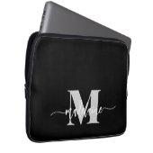 Monogram Black Silver White Personal Laptopschutzhülle (Vorne Rechts)