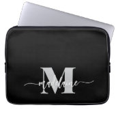 Monogram Black Silver White Personal Laptopschutzhülle (Vorderseite)