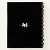 Monogram Black Silver White Personal Notizblock (Rückseite)