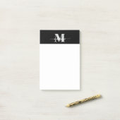 Monogram Black Silver White Personal Post-it Klebezettel (Auf Schreibtisch)