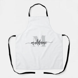 Monogram Black Silver White Personal Schürze