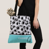 Monogram Black Soccer Ball Pattern Tasche (Von Nahem)