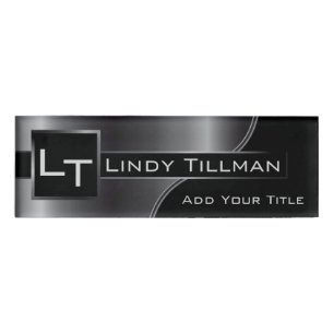Monogram Black Steel Namenschild