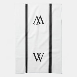 Monogram Black Strip Personalisiert Küchentuch