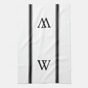 Monogram Black Strip Personalisiert Küchentuch