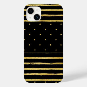 Monogram Black Striped Dots - Mate iPhone 14 Case-Mate iPhone 14 Plus Hülle
