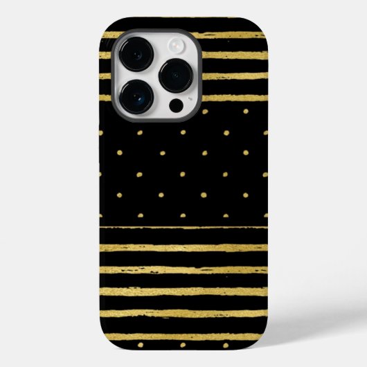 Monogram Black Striping Case-Mate iPhone Hülle (Rückseite)