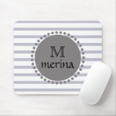 Monogram Black Striping Circle Mousepad (Mit Mouse)