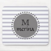 Monogram Black Striping Circle Mousepad (Vorne)