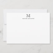Monogram Black Stylish Chic Classic Formal Elegant Mitteilungskarte (Vorderseite)