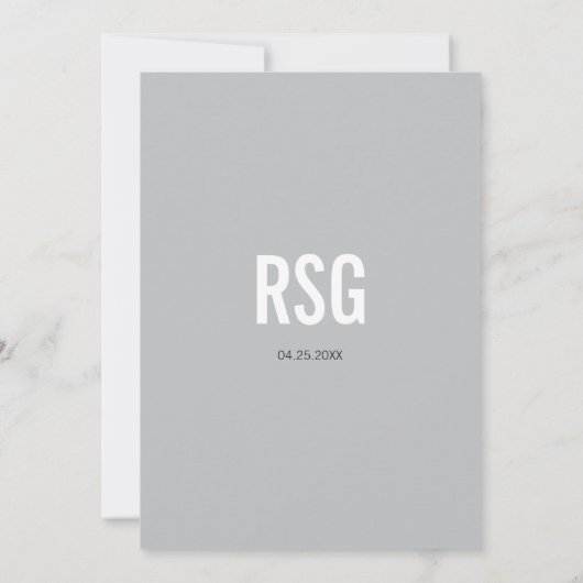 Monogram Black Tallit Bar Mitzvah Einladung (Rückseite)