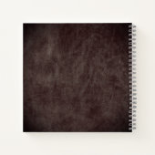 Monogram Black tan Script Name Bordeaux Leder Notizblock (Rückseite)