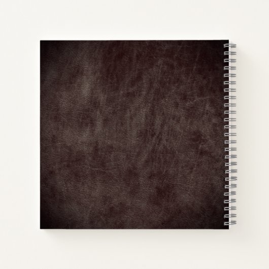 Monogram Black tan Script Name Bordeaux Leder Notizblock (Rückseite)