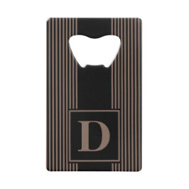 Monogram Black/Taupe Brown Pinstris Geldbeutel Flaschenöffner