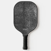 Monogram Black Texture Design Pickleball Paddel Schläger (Rückseite)