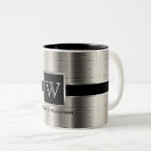 Monogram Black und Metallic Silver Zweifarbige Tasse (VorderseiteRechts)