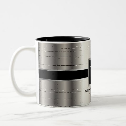 Monogram Black und Metallic Silver Zweifarbige Tasse (Links)
