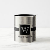 Monogram Black und Metallic Silver Zweifarbige Tasse (Mittel)