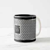 Monogram Black und Silver Metal Mesh Zweifarbige Tasse (VorderseiteRechts)