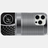 Monogram Black und Silver Metallic Mesh Case-Mate iPhone Hülle (Rückseite (Horizontal))