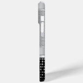 Monogram Black und Silver Metallic Mesh Case-Mate iPhone Hülle (Rückseite / Links)