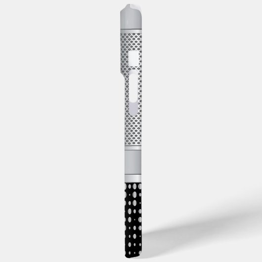 Monogram Black und Silver Metallic Mesh Case-Mate iPhone Hülle (Rückseite / Links)