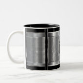 Monogram Black und Silver Steel Metal Mesh Zweifarbige Tasse (Links)