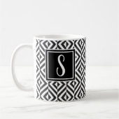 Monogram Black & White Diamond Muster Kaffeetasse (Links)