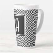 Monogram Black & White Diamond Muster Milchtasse (Rechte Ecke)