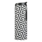 Monogram Black & White Diamond Muster Thermosbecher (Nach links gedreht)